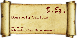 Doszpoly Szilvia névjegykártya